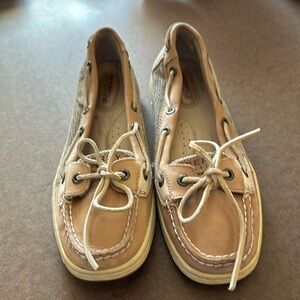 Sperry Tan cream slip on shoes 7